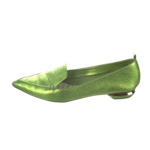 Nicholas Kirkwood - Metallic Green Leather Loafers